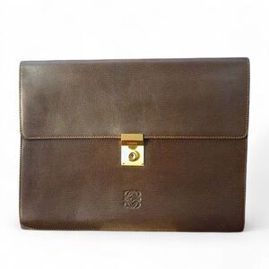 Vintage Loewe Leather Lock Portfolio Document Clutch | Made in Spain
